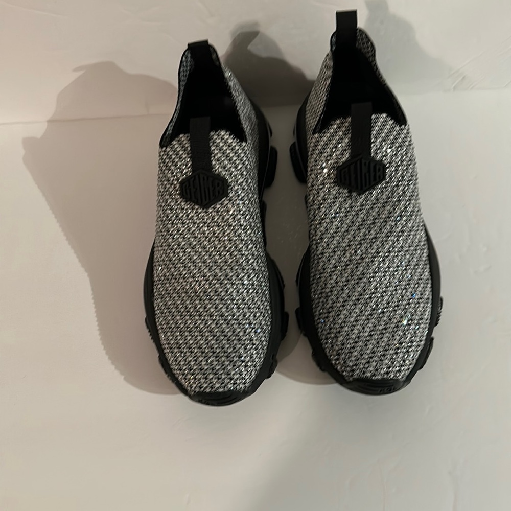 SOLD Women’s silver, gray, and black Kurt Geiger London tennis shoes